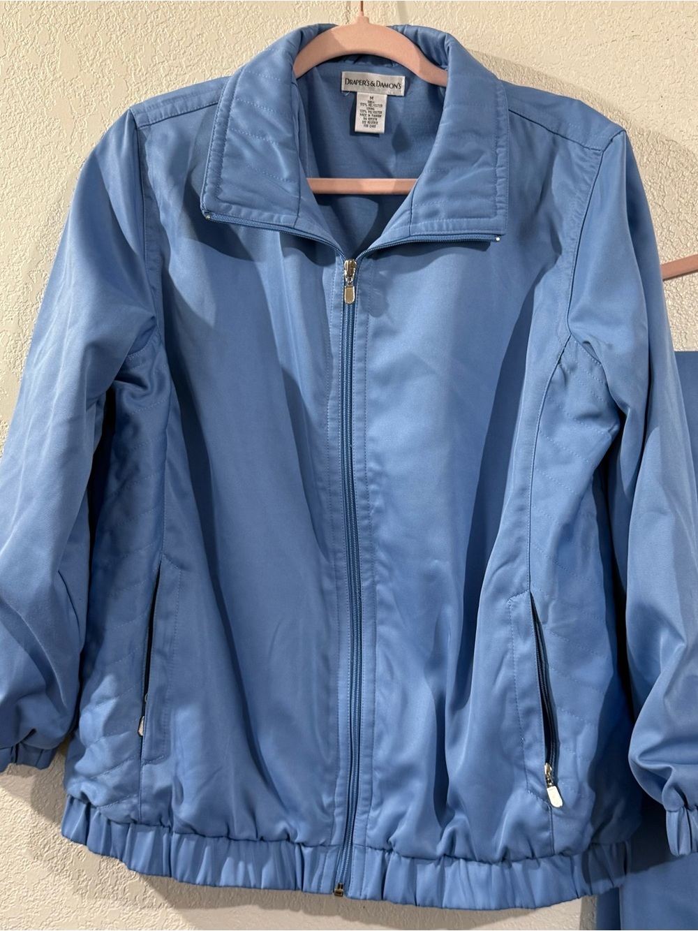 Women's Medium Draper’s & Damon’s Zip-Front Baby Blue Tracksuit